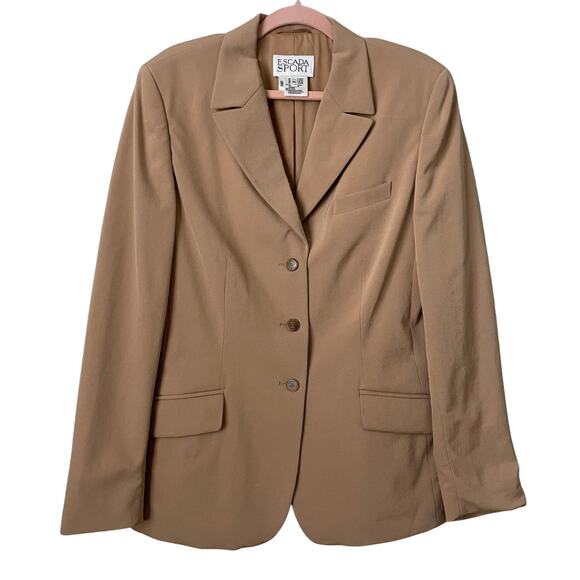Vintage Escada Sport Blazer Womens EU 44 Large Wool Longline Preppy Quiet Luxury - Picture 1 of 12
